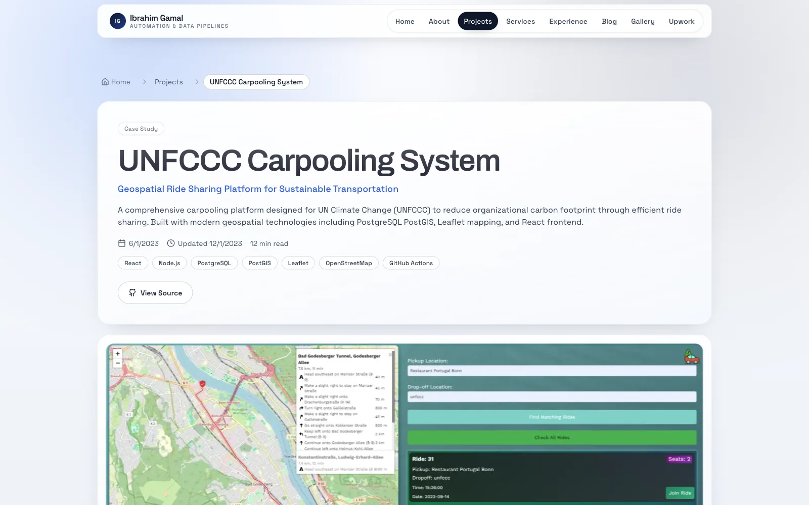 GreenRide Carpooling Platform (UNFCCC) case study visual